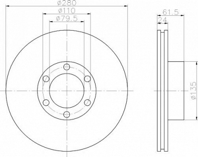 HELLA PAGID 8dd355106611 -  Тормозной диск
